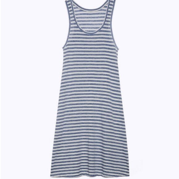 AG Adriano Goldschmied 100% Linen Avril Striped Dress  - Size Medium - Picture 1 of 6